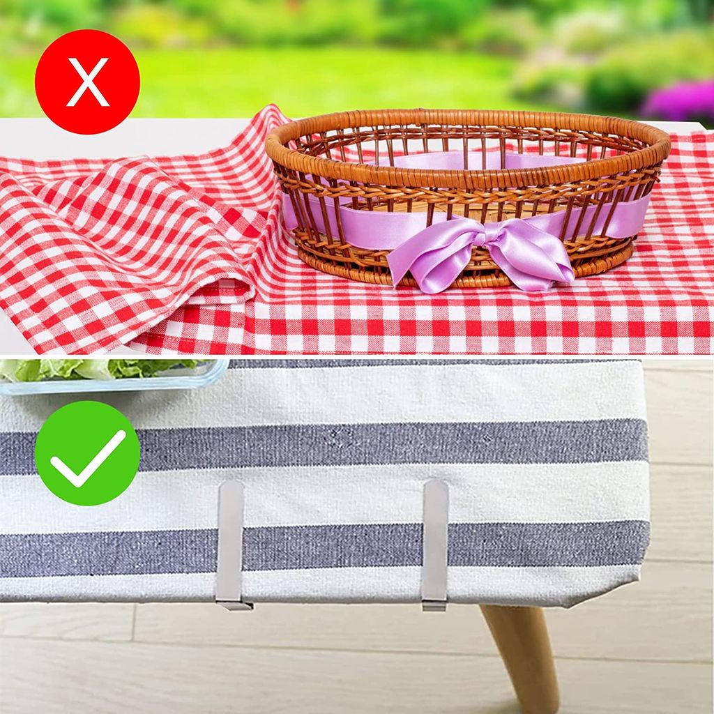 Une Viva Living 8er Set Tischtuchklammern – Praktische Clips Für Tischdecken (Hellgrün)