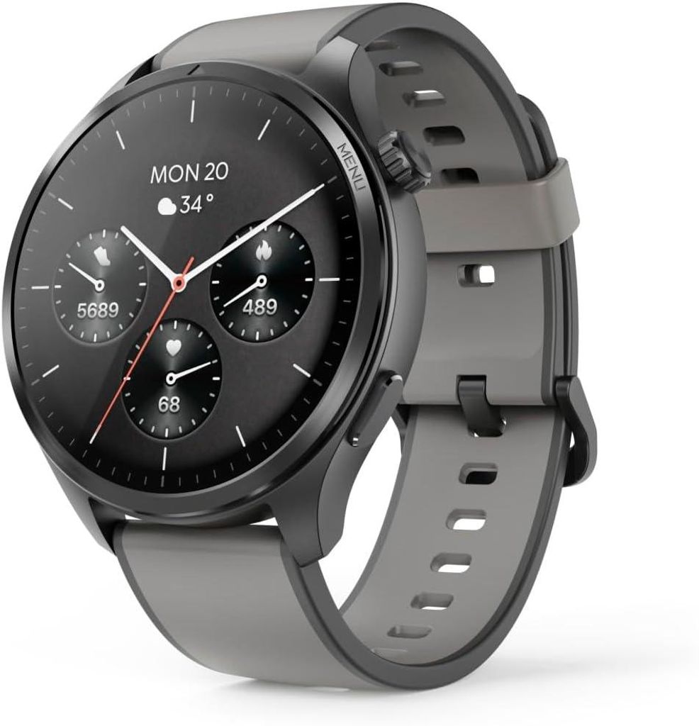 Hama Smartwatch 1.43 Inch AMOLED Fitness Uhr mit Musik Speicher, GPS, Herzfrequenz, Schlaftracker, 110 Sportmodi, Bluetooth Anrufe, Voice Assistant