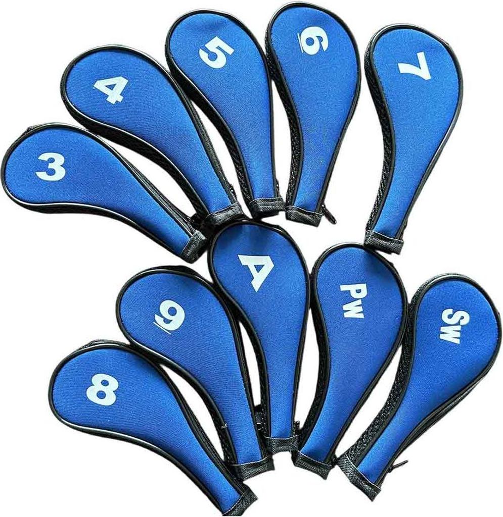 10 Stück Neopren-Golfschläger-Schutzhüllen für Golfschläger, Eisenschläger-Schutzhüllen, Putter-Set-Schutzhülle, Golfzubehör (Dunkel)