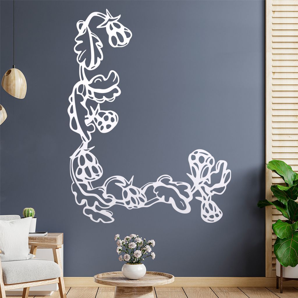 Blumen - Ranken Wandtattoo in 6 Größen - Wandaufkleber Wall Sticker - Dekoration, Küche, Wohnzimmer, Schlafzimmer, Badezimmer