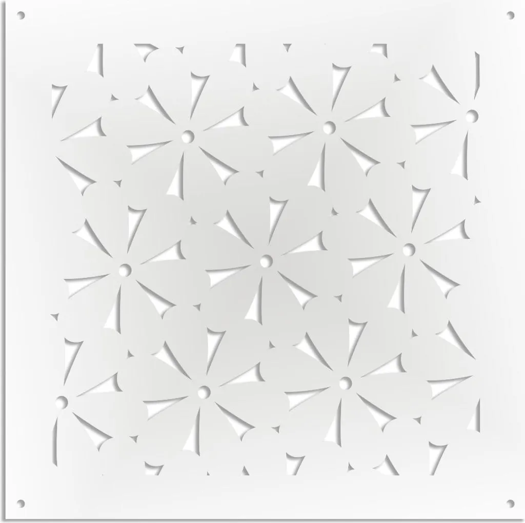 DAISY - Pannello in PVC traforato - Parasole 48x48 cm bianco