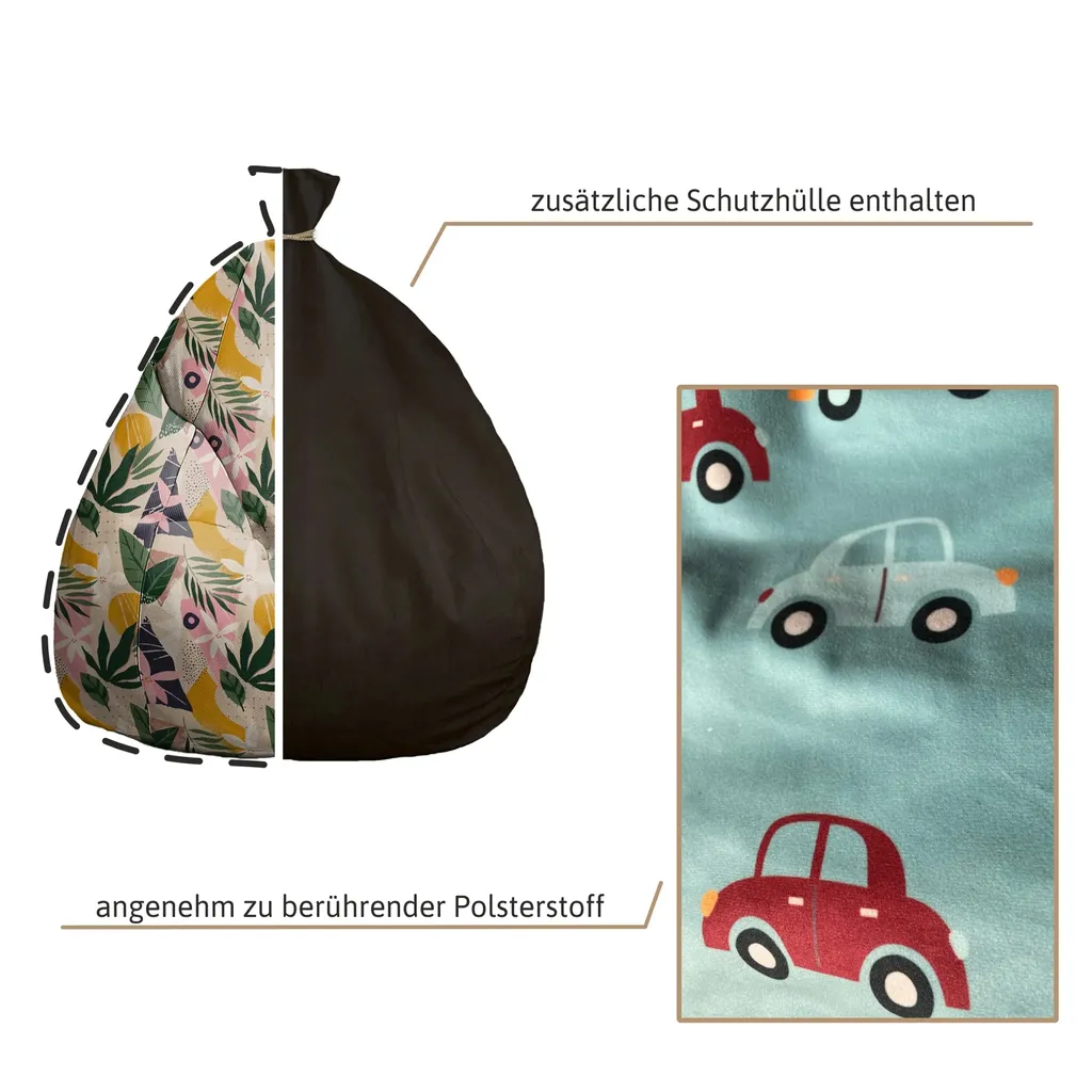Offerta Dreamroots Bean Bag 120cm Botanical Pattern con Sgabello - 8