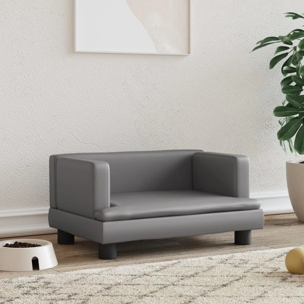 Cuccia Letto per Cani The Living Store Grigio in Pelle Sintetica