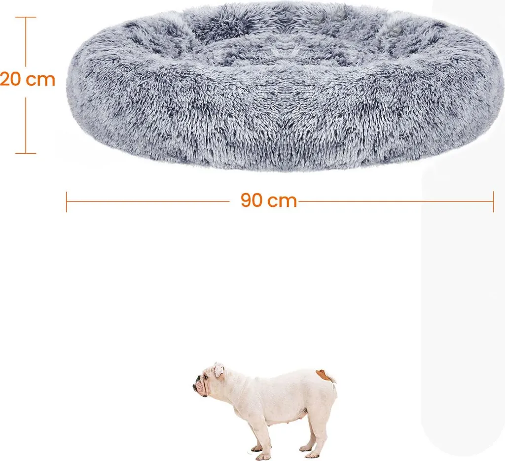 Lit moelleux pour chien beignet gris ombré - Panier déhoussable doux - 6