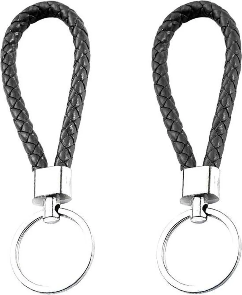 Porte-clés anti-perte en cuir tressé : Lot de 2 pour clés auto et moto