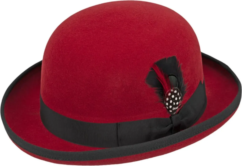 Cappello Bombetta Balke alla Moda: Feltro di Lana e Piuma Glamour