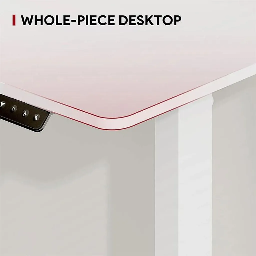 Bureau assis-debout blanc 110x60 cm table ergonomique réglable QS1W