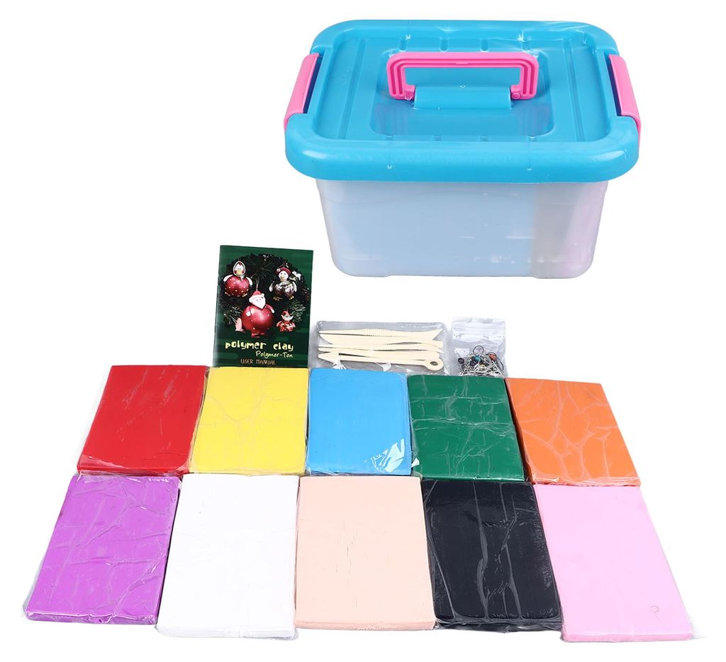 10 Farben Modelliermasse-Set, je 250 g, sicher, umweltfreundlich, leicht formbar, Polymer-Knetmasse-Set für Kinder ab 3 Jahren