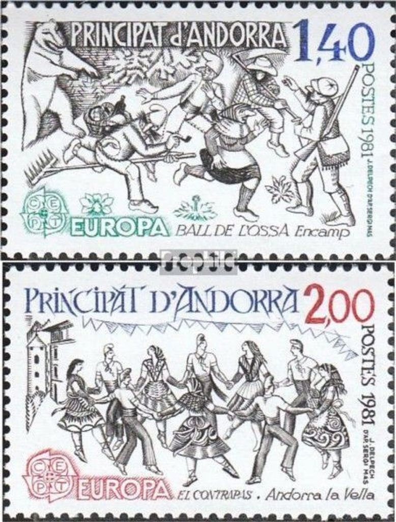 Briefmarken Andorra - Französische Post 1981 Mi 313-314 (kompl.Ausg.) postfrisch Europa
