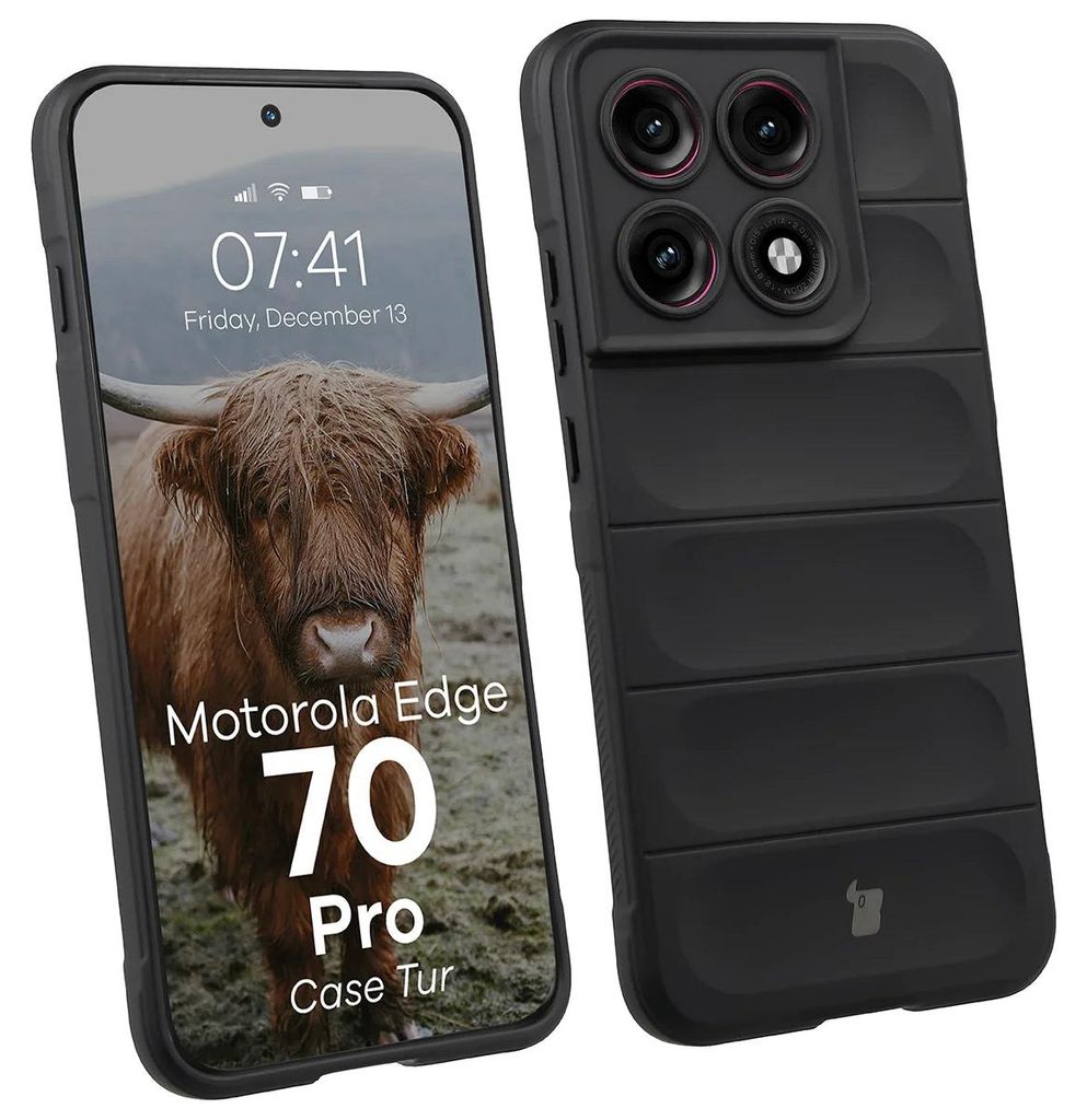 Robuste Handyhülle für Motorola Edge 70 Pro, Bizon Case Tur, Schwarz