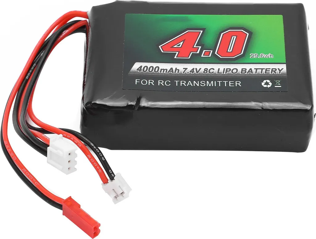 Batterie Lipo 7.4V 4000mAh 8C Rechargeable pour Émetteur RC Radiocommande