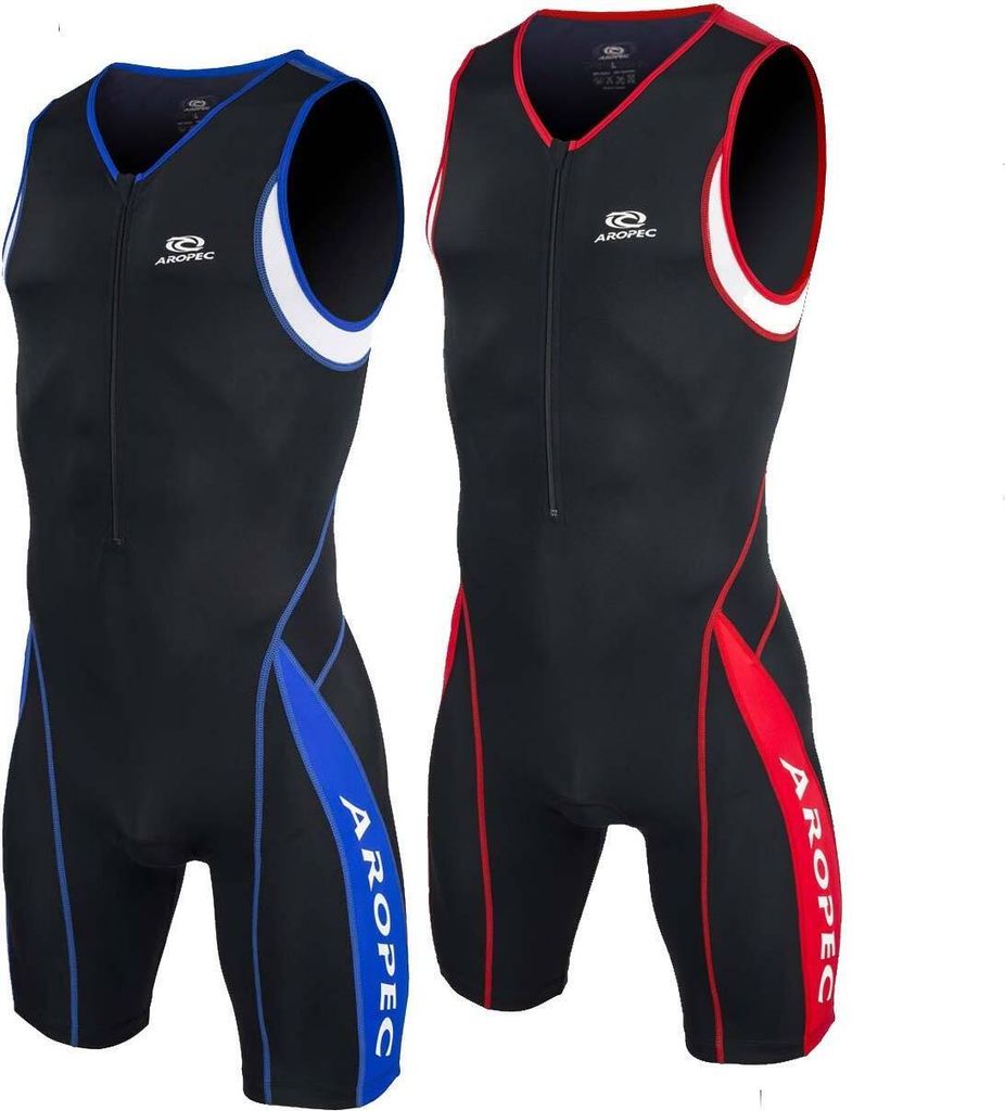 Aropec Triathlon Einteiler Panther Men AP-104M - Trisuit Herren, Farbe:schwarz/rot, Größe:XXL
