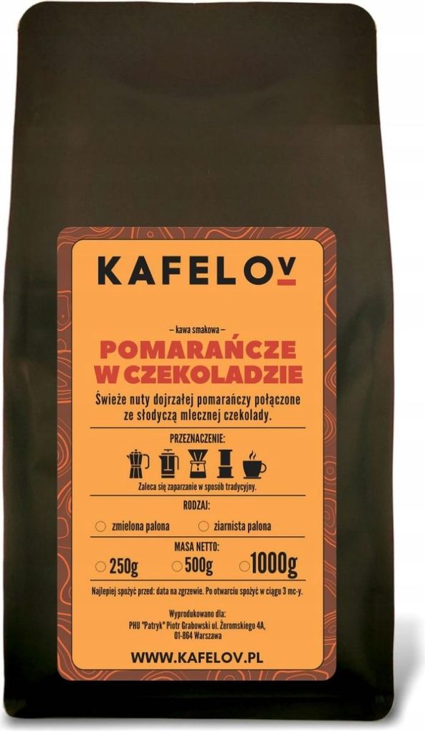 KAFELOV | Kaffeebohnen Orange in Schokolade - 250g - 100% Arabica - Fruchtig und Süß