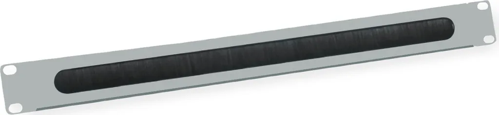 Panneau de gestion de câbles 1U avec brosse grise pour armoire réseau