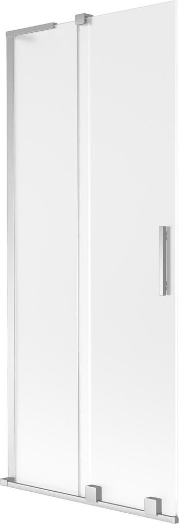 Mexen Velar L Badewannenwand 2-flügelig, verschiebbar 80 x 150 cm, matt, Chrom - 896-080-003-31-01