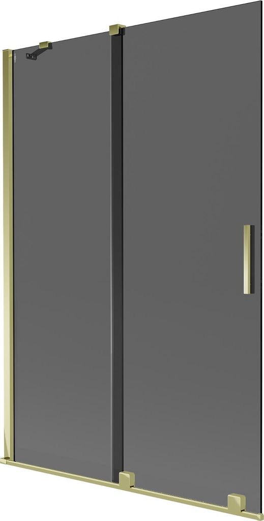 Mexen Velar Duschwand für die Badewanne 2-flügelig, verschiebbar 120 x 150 cm, graphit, gold - 896-120-000-41-50