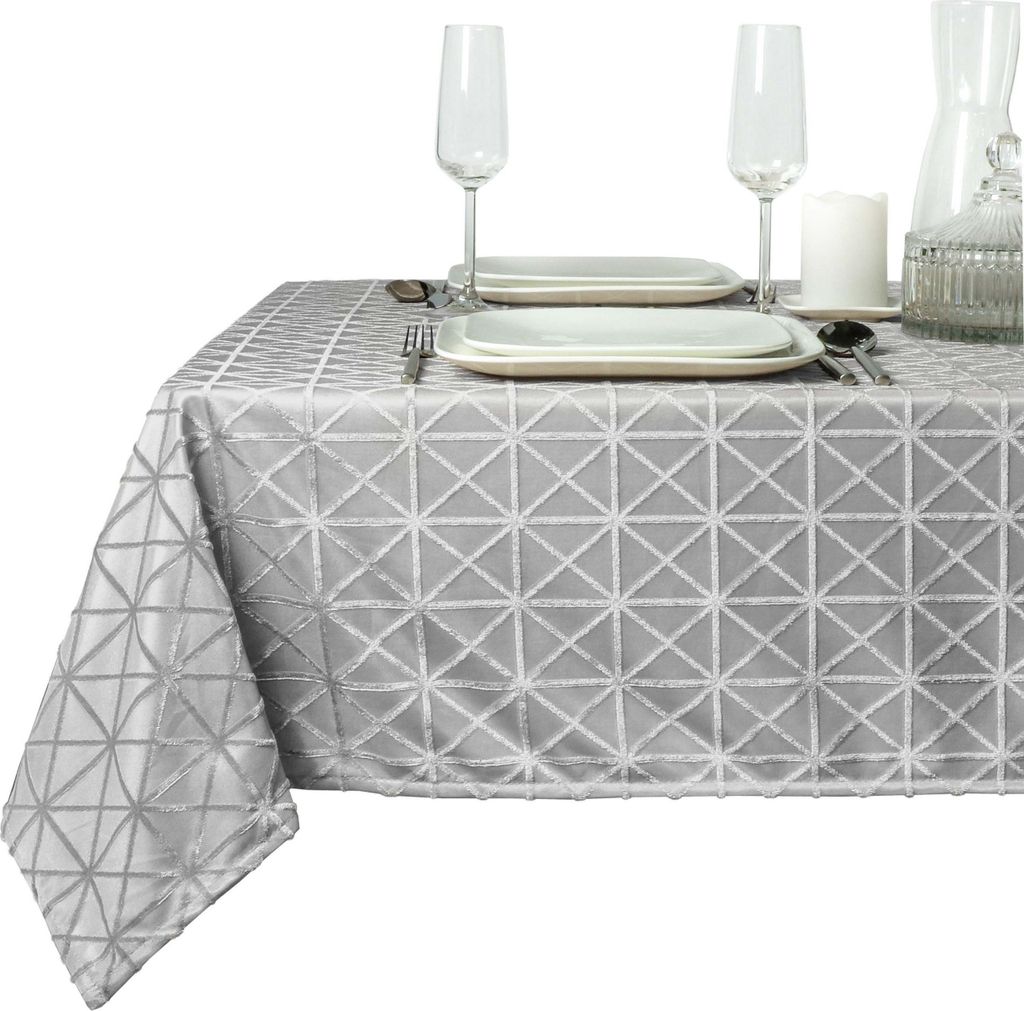 Tischdecke Sierle 140x200cm grau mit Muster Unique Living Produktbild 