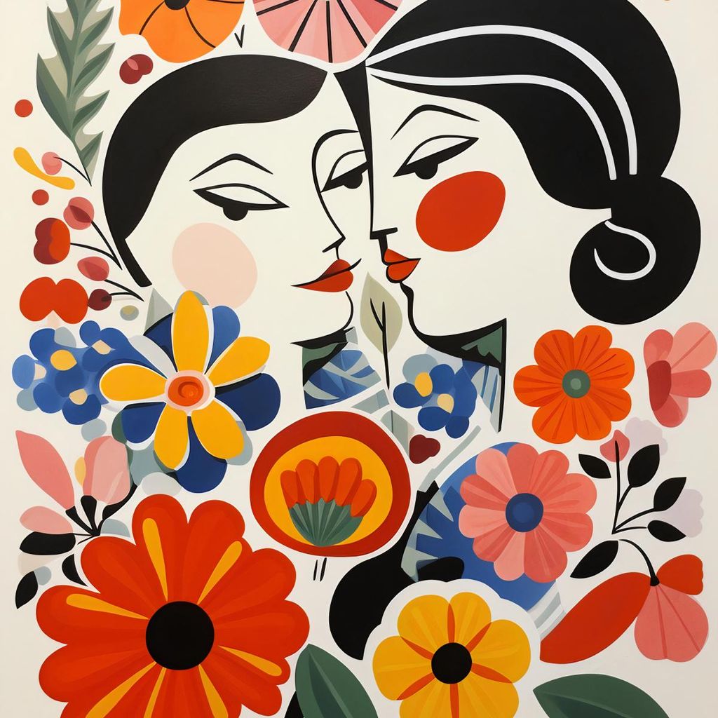Plakat 40x40cm Blumenromanze