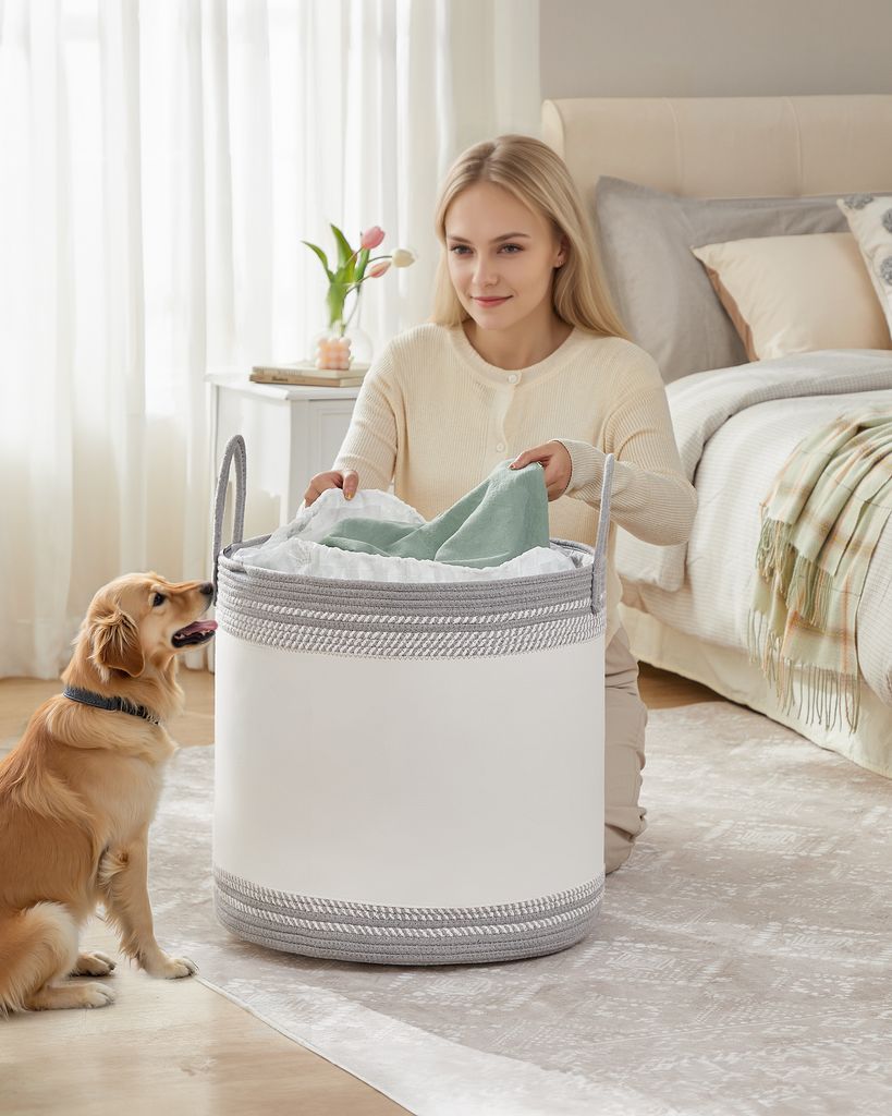 SONGMICS Wäschekorb, 90 L Wäschesammler, Aufbewahrungskorb Produktbild 