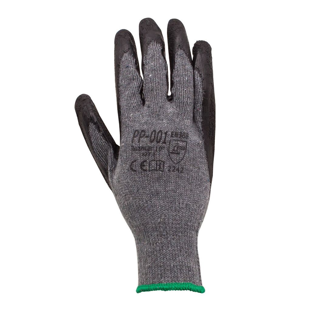 Arbeitshandschuhe - Strickhandschuh, Latex schwarz K036 Größe 10