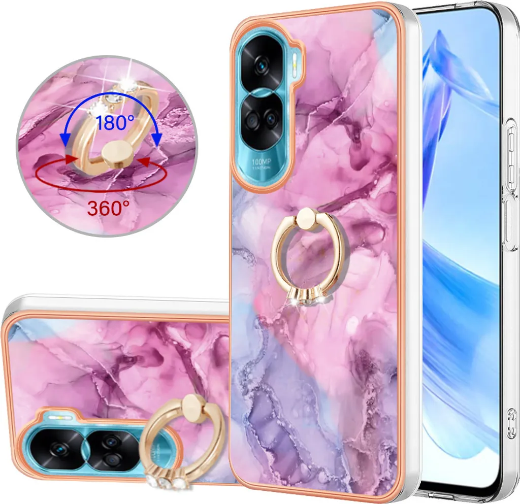 Custodia Honor 90 Lite 5G per Ragazze: Rosa Protettiva con Anello