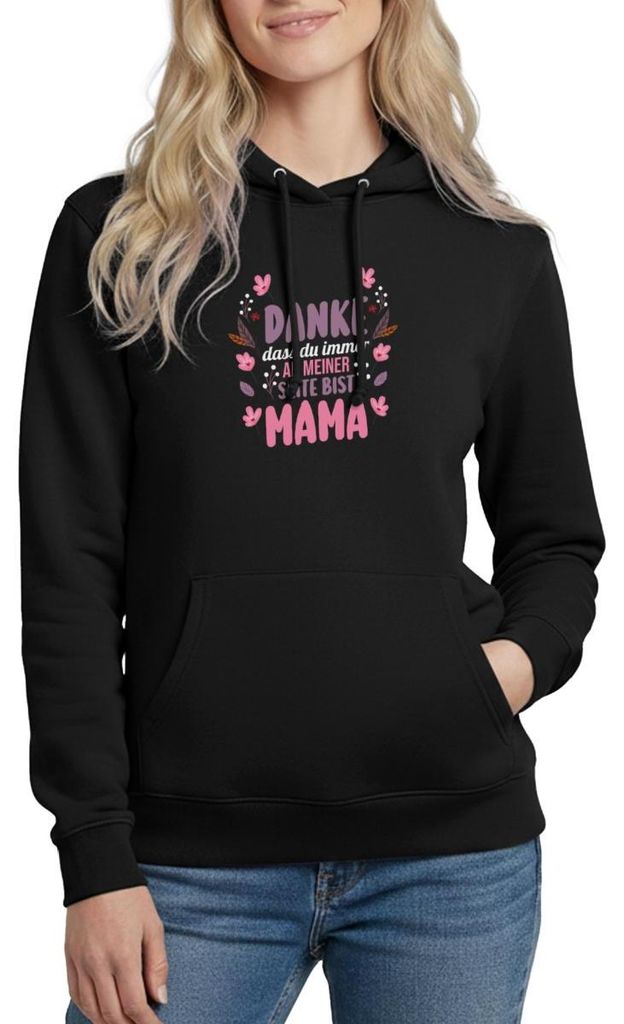 Spreadshirt Danke Mama Damen Hoodie, XXL, Schwarz