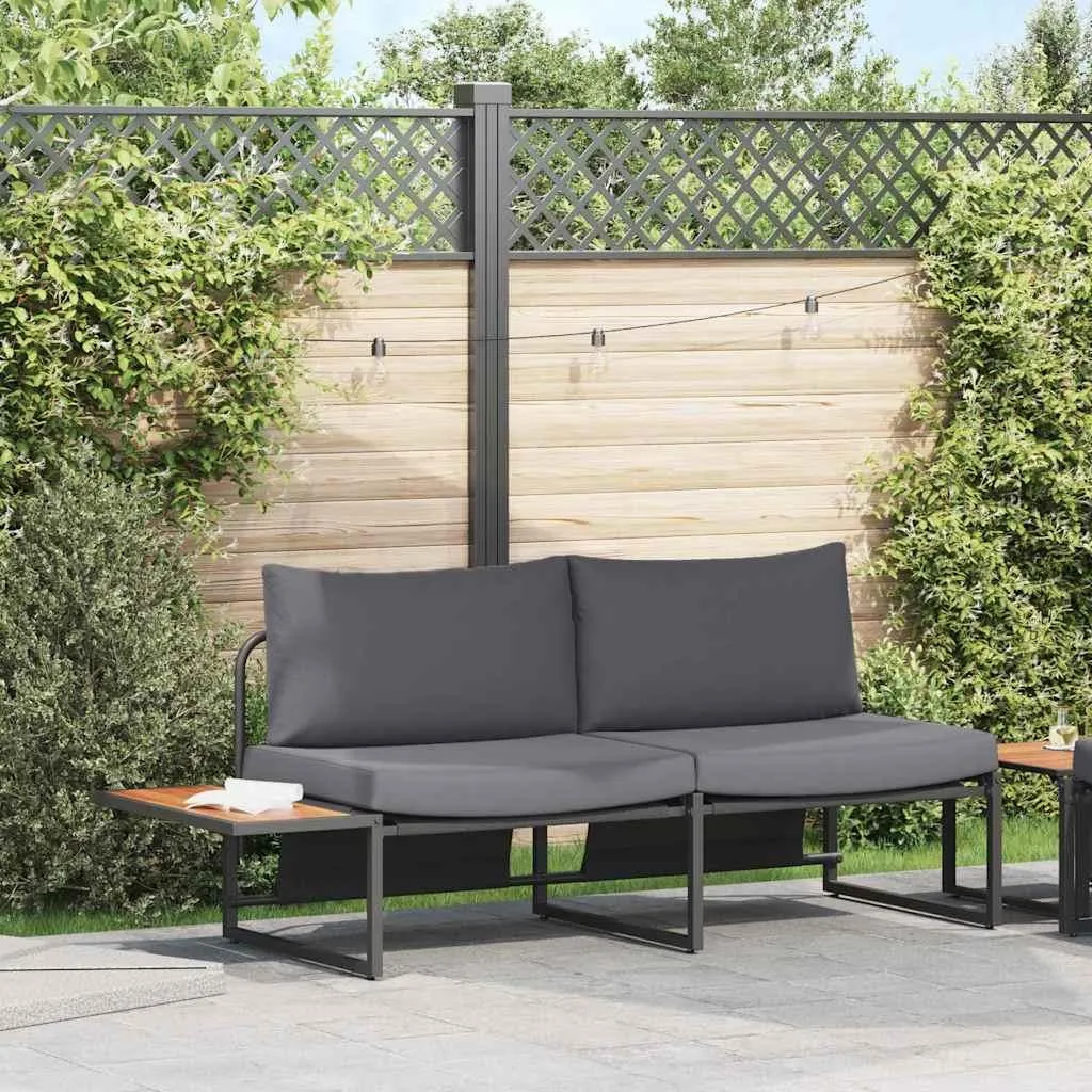 Canapé de jardin résistant aux intempéries en métal et coussins - 3