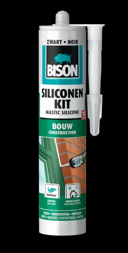 Mastic silicone Construction Bison Noir 300 ml : Jointure Étanche - 2