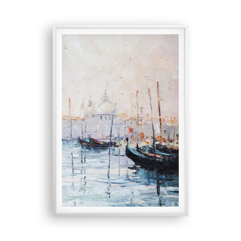 Gerahmtes Poster - Weißer Rahmen - Venedig Basilika - 70x100 cm - Wand Bild - Wanddeko - Wandbilder - Kunstposter - Wandposter - Bilderrahmen - Bi...
