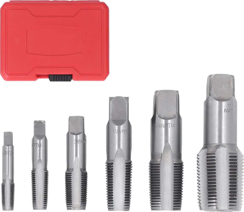 Réalisez vos filetages PVC avec ce jeu de 6 filières NPT 1/8 à 1 pouce