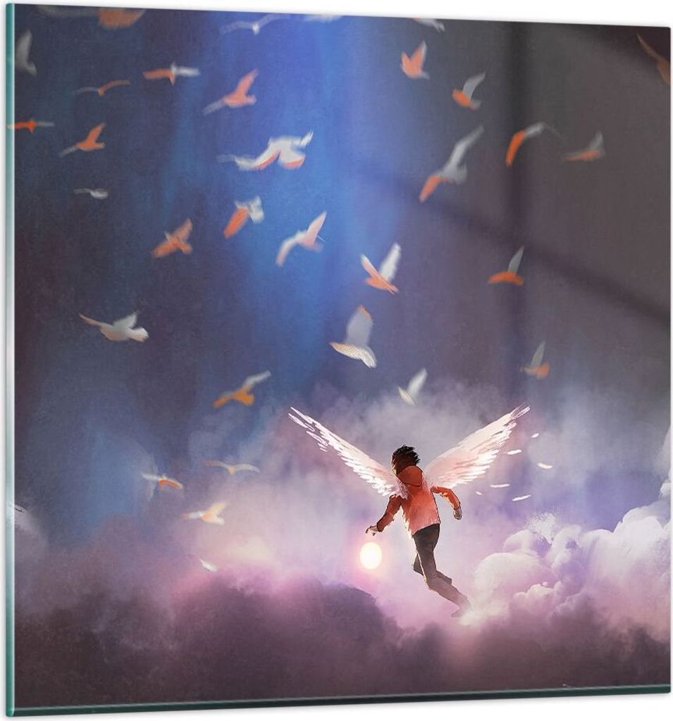 Bilder auf glas - Fantasie Märchen - 60x60cm - Glasbilder - Wandbilder - Kunstdruck - zum Aufhängen bereit - Wanddekoration aus Glas - Glas Bilde...