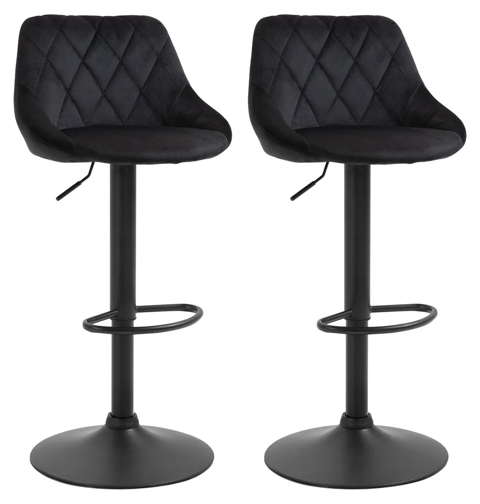 Homcom Ensemble de Tabourets de Bar Régables 835-502V02 Noir Modernes