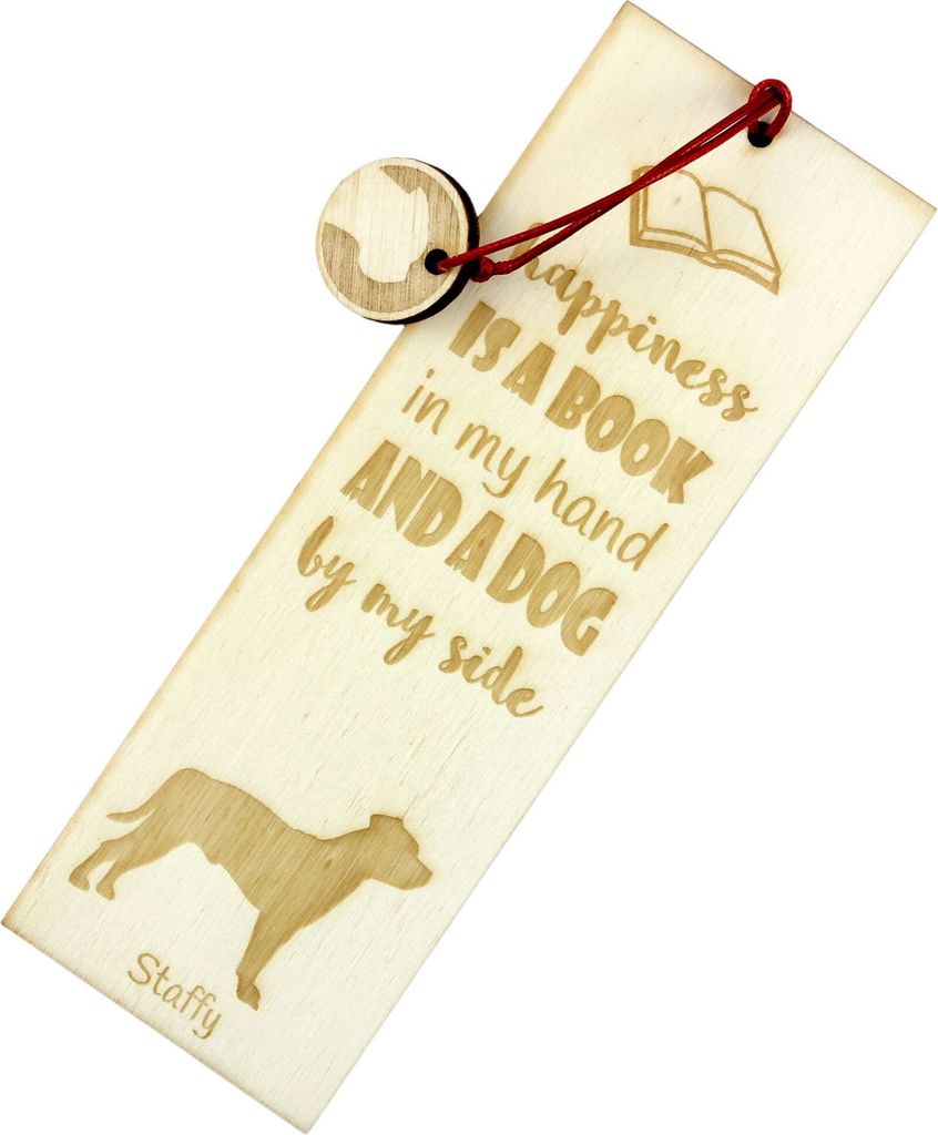 Staffordshire Bull Terrier, Staffordshire Bullterrier - Lesezeichen mit Hund, personalisiertes Lesezeichen, Hundeaccessoire für Leser der Marke Ar...