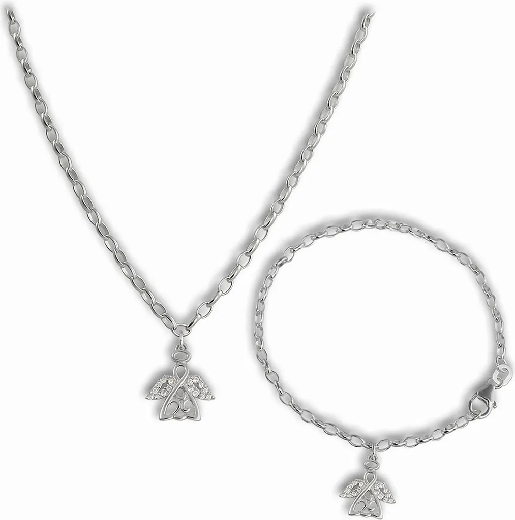 Teenie-Weenie Parure Bijoux Enfants Ange Argent 925 Zirconia SDS19W