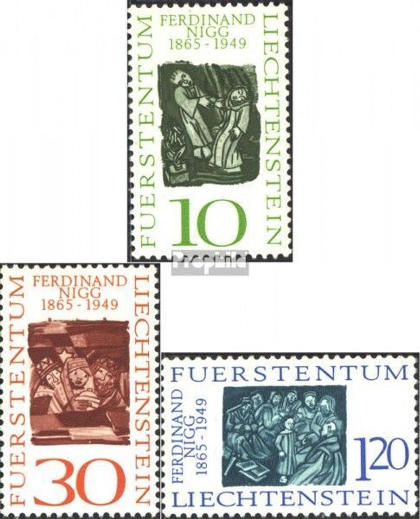 Briefmarken Liechtenstein 1965 Mi 455-457 (kompl.Ausg.) postfrisch Prof. F. Nigg