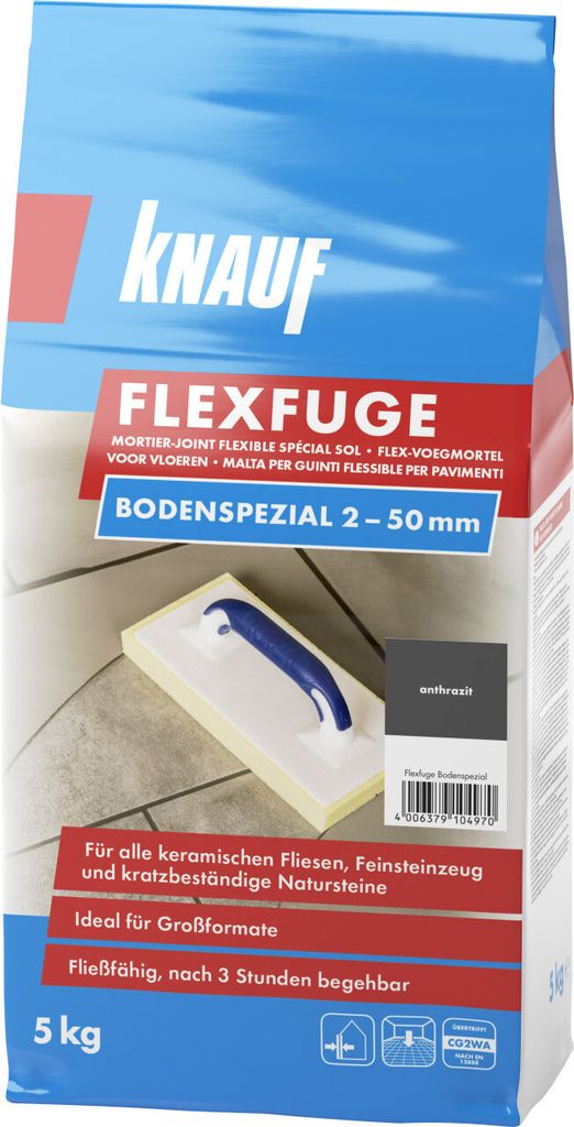Knauf Fugenmörtel Flexfuge Bodenspezial 2 - 50 mm anthrazit Produktbild 