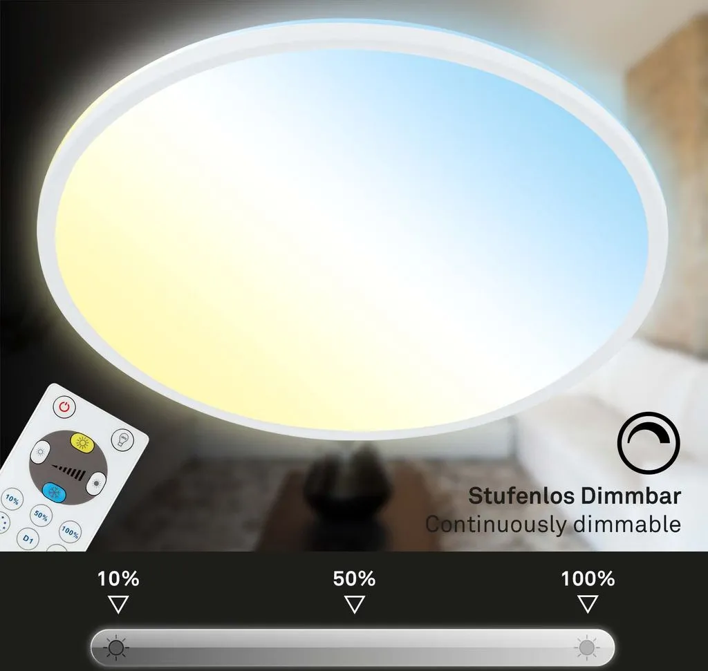 Dalle LED Dimmable Briloner 3000lm Ø 42cm avec Variation d'Intensité - 10