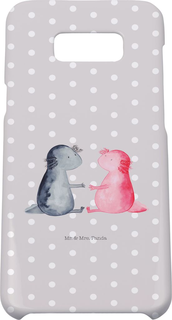 Mr. & Mrs. Panda Samsung Galaxy S8 plus Handyhülle Axolotl Liebe - Grau Pastell - Geschenk, Cover, Handy Case, Hülle, Lurch, Paar
