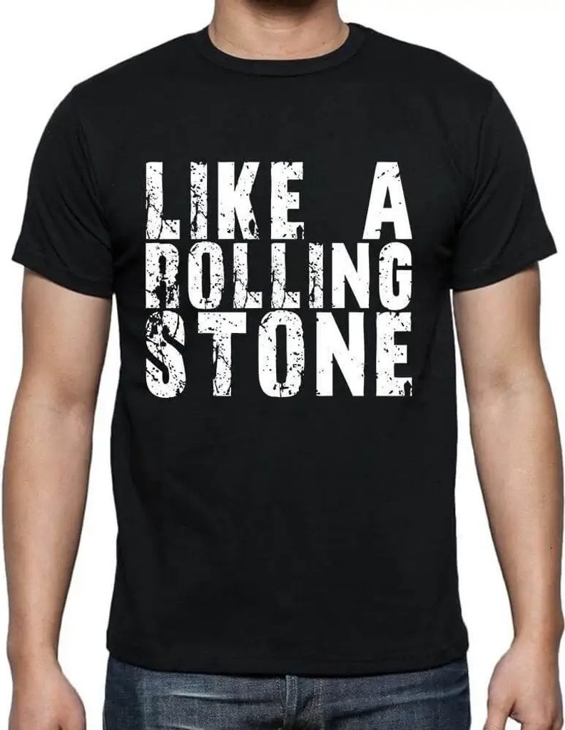 Herren Grafik T-Shirt Wie ein rollender Stein – Like A Rolling Stone – Öko-Verantwortlich Vintage Jahrgang Kurzarm Lustige Druck Geburtstag Ge...