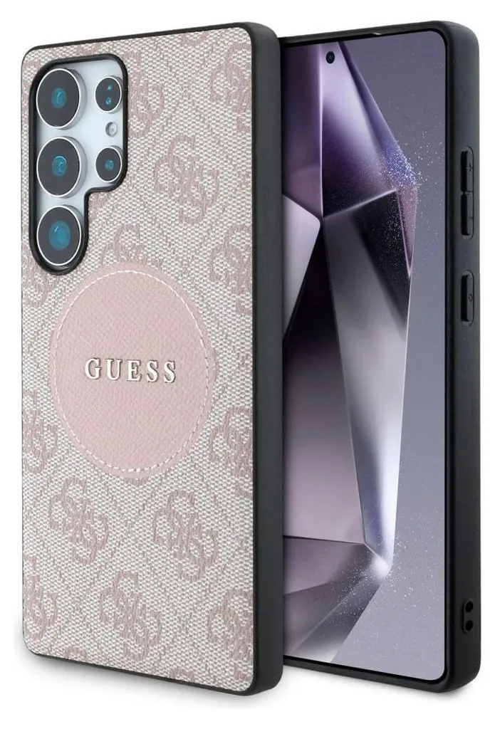 Guess 4G Round Patch Samsung Galaxy S25 Ultra Custodia MagSafe Rosa