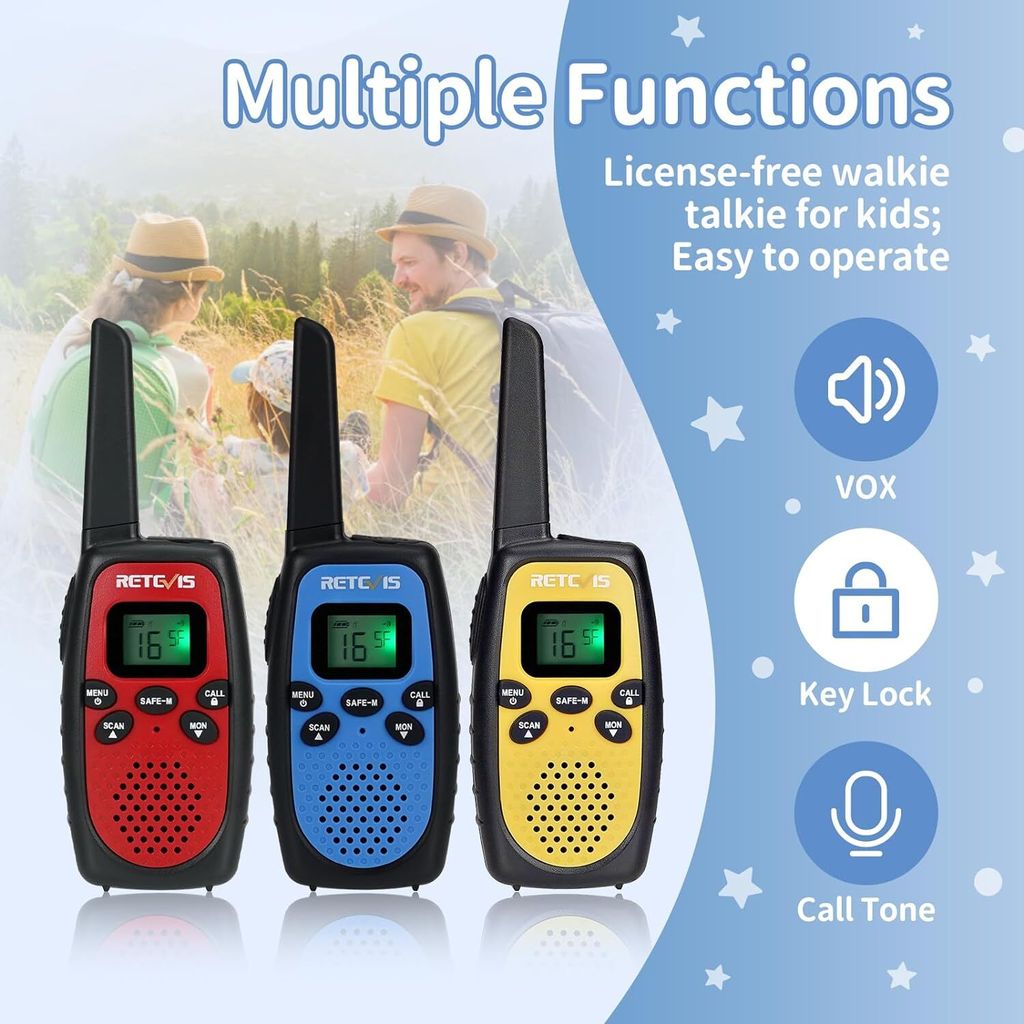 Retevis RT388 Walkie Talkie Babini, Walky Talky Babini, PR446 8 Canali VOX Torcia 10 Toni di