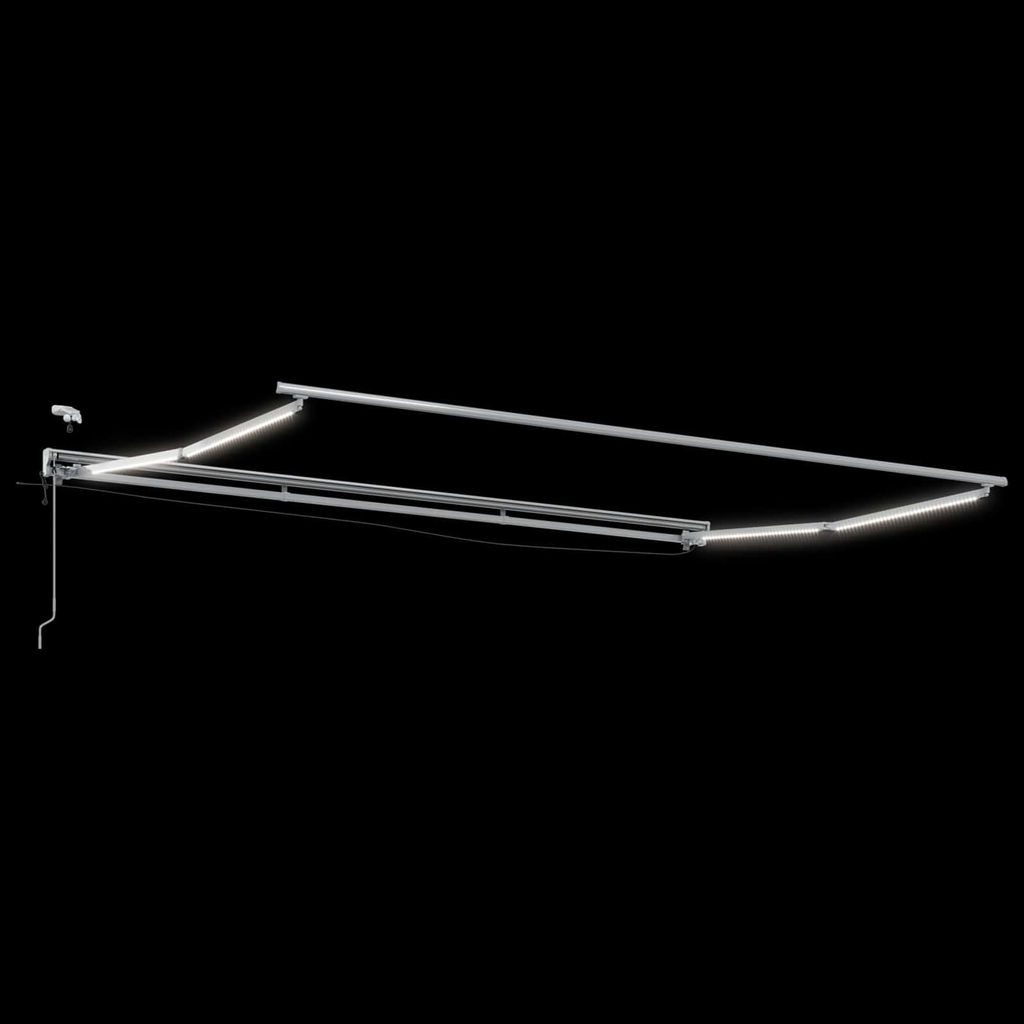 vidaXL Elektrische Markisenrahmen mit LEDs Weiß 5 x 3,5 m Aluminium