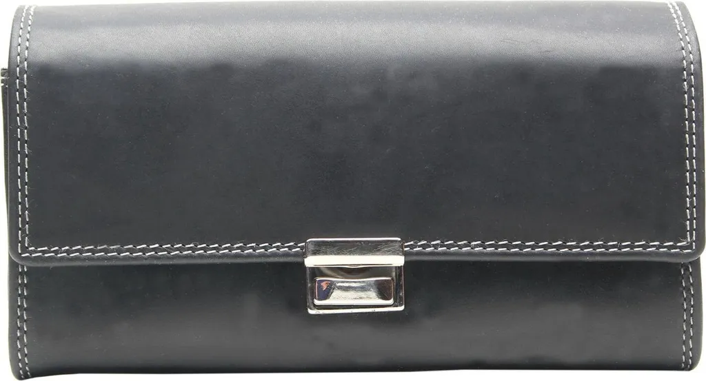 Bourse de Serveur Esquire Dallas Noir en Cuir avec Fermeture Éclair