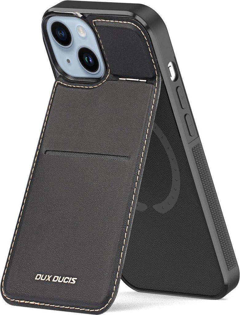 Dux Ducis Rafi Mag Wallet Case mit 3-in-1-Ständer für iPhone 15 Plus mit MagSafe und RFID-Blockierung - Schwarz