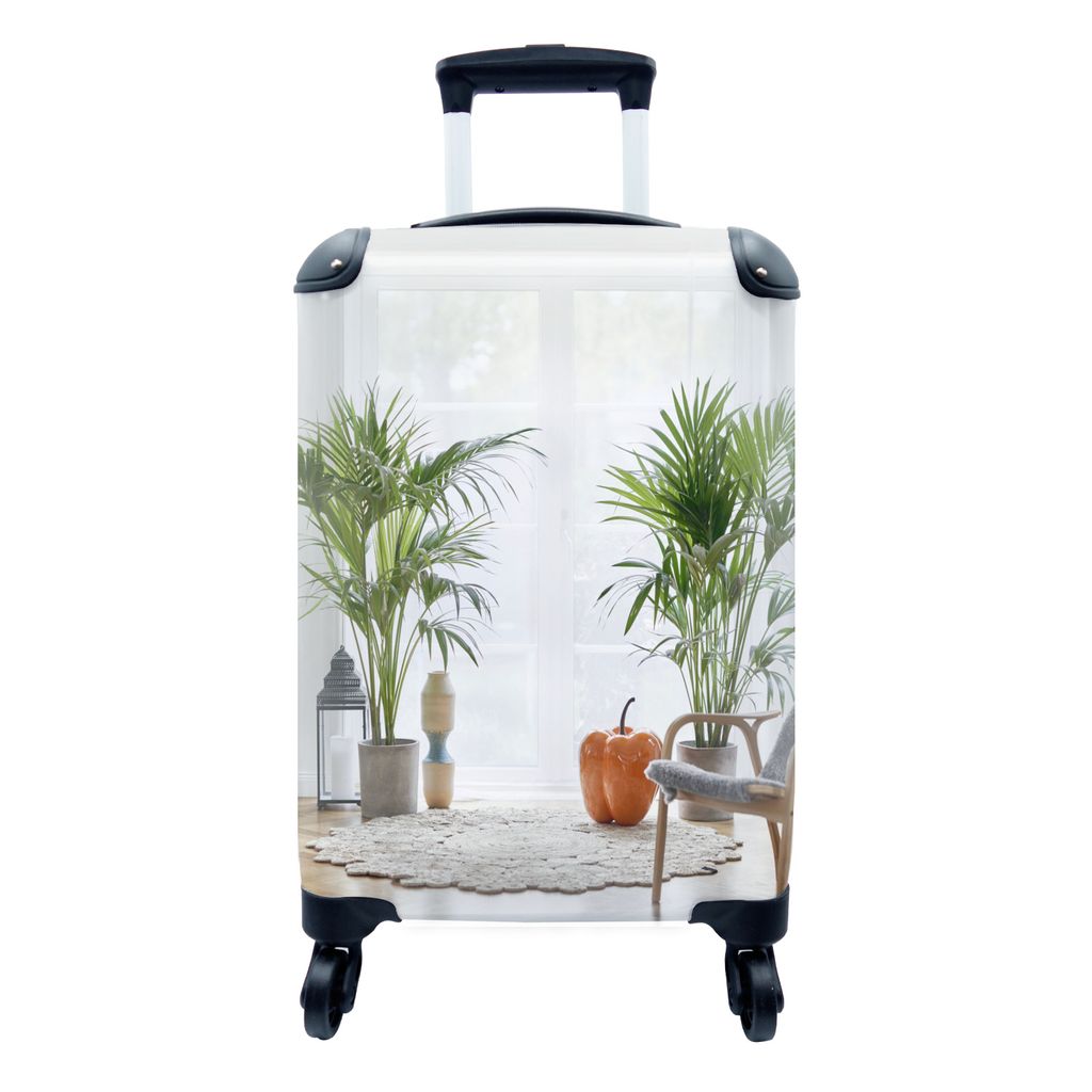 MuchoWow Koffer Handgepäck Trolley Rollkoffer Kleine Reisekoffer mit 4 Rollen - mit pflanzen - Cabin Size < 55x40x23 cm & 55x40x20 cm - Fotokoff...