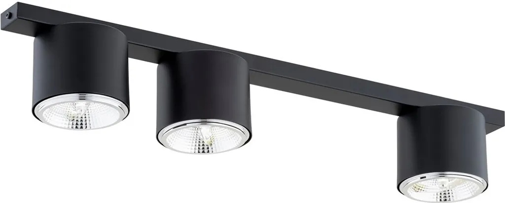 Plafonnier rail noir 3 spots orientables ES111 NANO 70 cm Emibig design