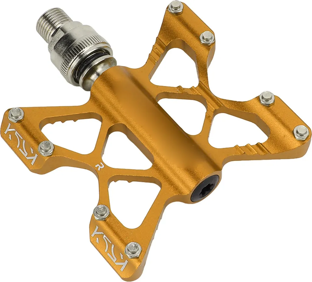 Pédales de vélo légères en aluminium or avec roulements haute précision