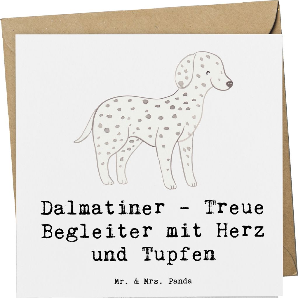 Mr. & Mrs. Panda Grußkarte Dalmatiner Herz - Weiß - Produktbild 