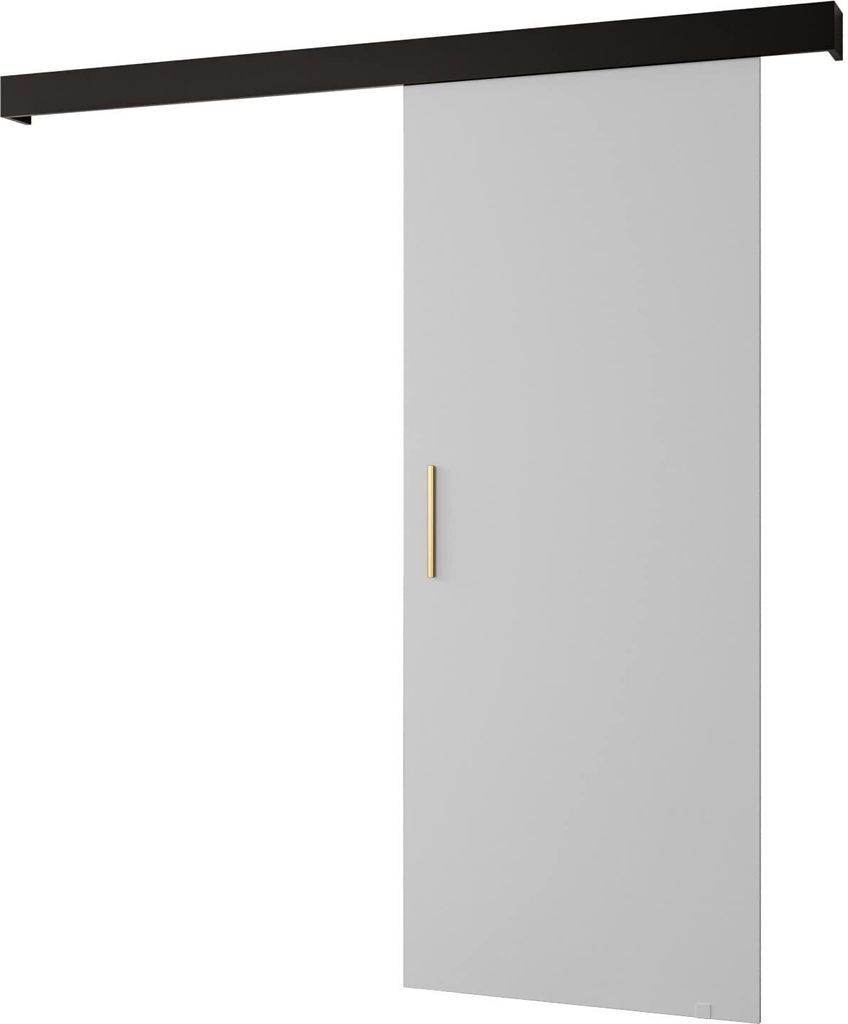 MEBLE KRYSPOL Salwador 1 Schiebetür, 90x204 cm, Weiß, Schwarz , Gold