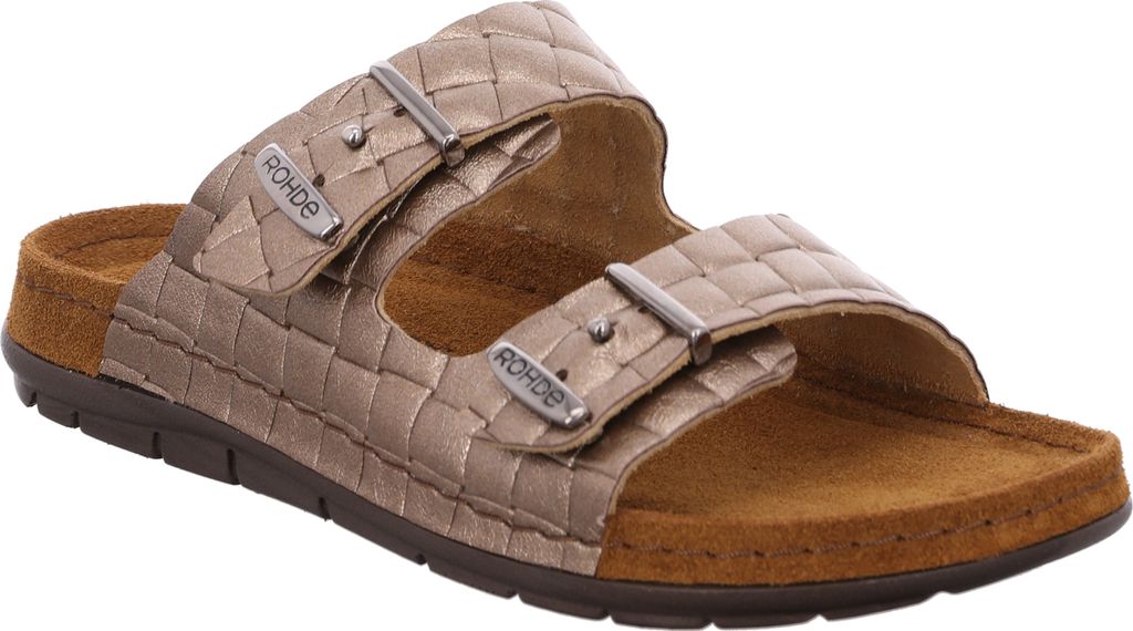 Rohde Damen Clogs Pantoletten Leder Rodigo-D 5863, Größe:41 EU, Farbe:Braun
